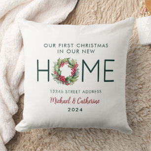Cojín Decorativo Primera Navidad en nuestro nuevo hogar Corona de a