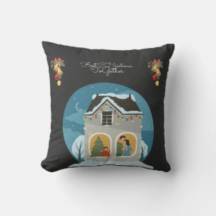 Cojín Decorativo Primera Navidad juntos en vacaciones familiares