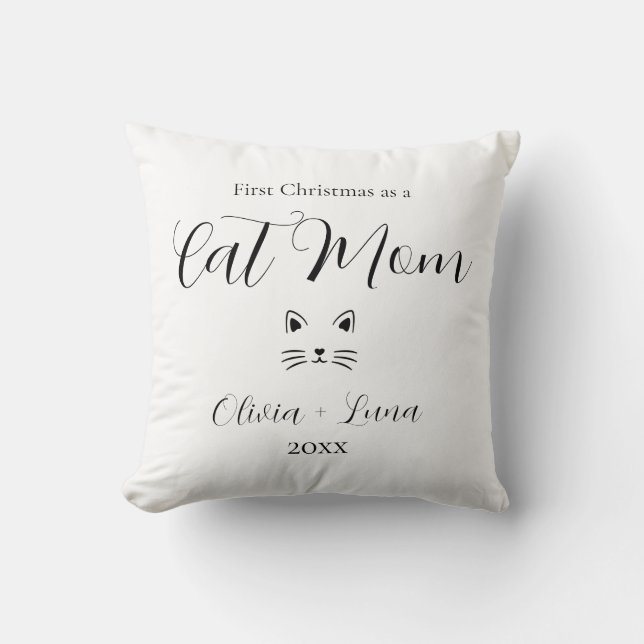 Cojín Decorativo Primera Navidad personalizada como regalo de mamá  (Anverso)