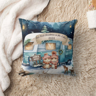 Cojín Decorativo Primera Navidad RV Couple Nuevo Ornamento