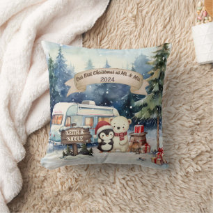 Cojín Decorativo Primera Navidad RV Couple Nuevo Ornamento