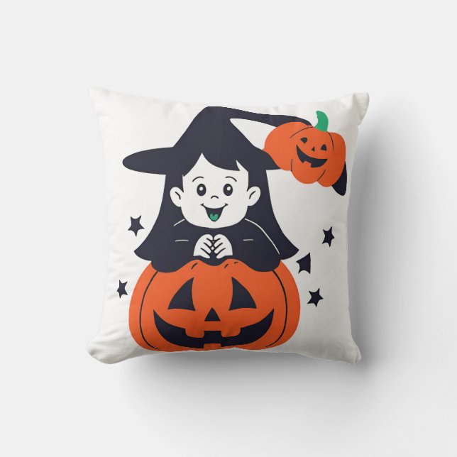 Cojín Decorativo Primera temporada espeluznante de Mama Pumpkin (Anverso)
