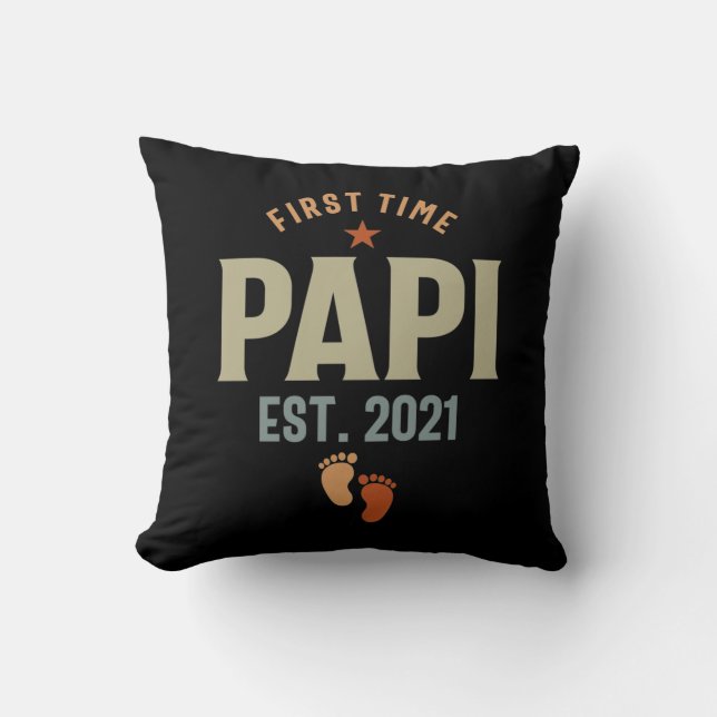 Cojín Decorativo Primera Vez Papi Este 2021 Padre (Anverso)