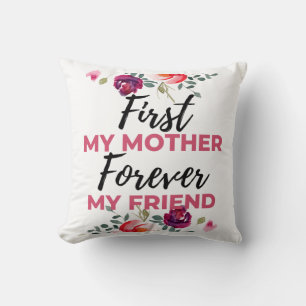Cojín Decorativo Primero mi madre por siempre mi amigo negro