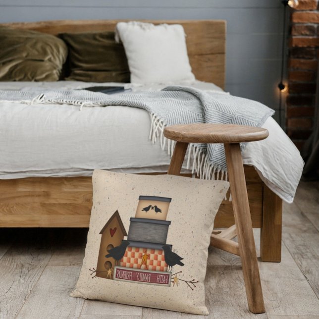 Cojín Decorativo Primitive Faith Family Friends Pillow (Subido por el creador)
