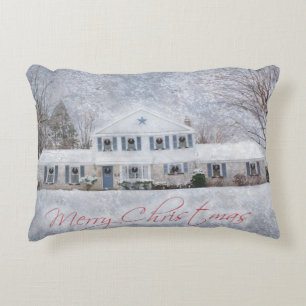 Cojín Decorativo Primitive Winter Snow Country Rustic Open House
