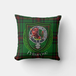Cojín Decorativo Primrose Scottish Clan Tartan & Escudo