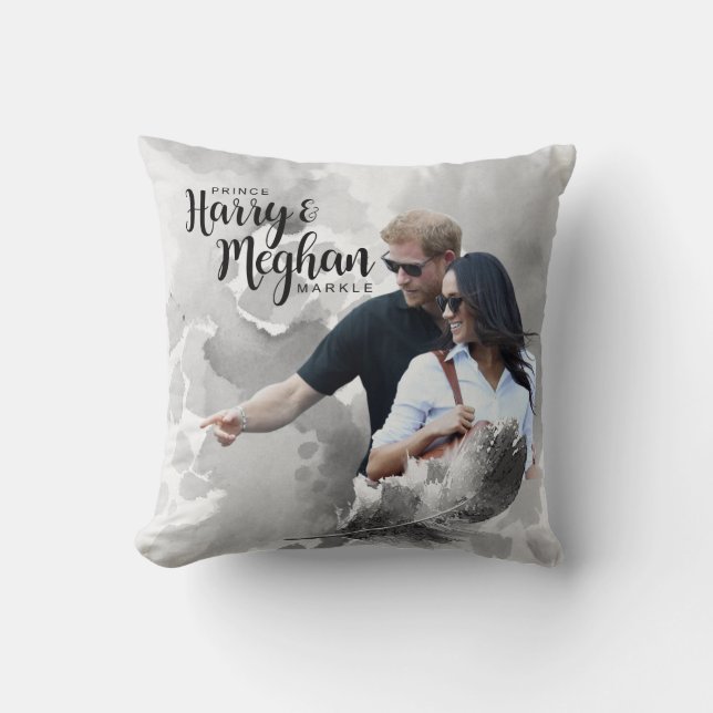 Cojín Decorativo Prince Harry & Meghan Markle (Anverso)