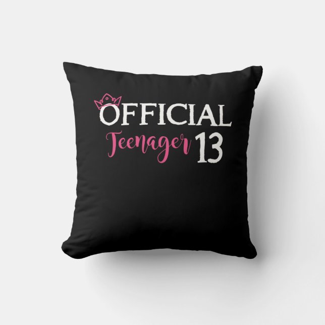 Cojín Decorativo Princesa Chica Adolescente Oficial 13 cumpleaños (Anverso)
