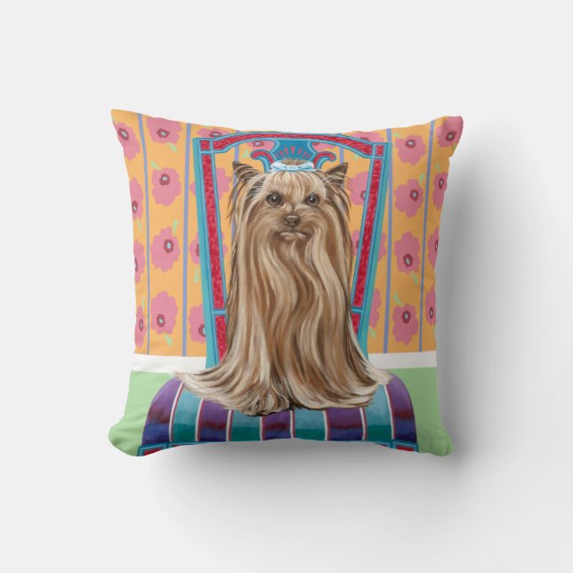 Cojín Decorativo Princesa Corona Yorkie (Anverso)
