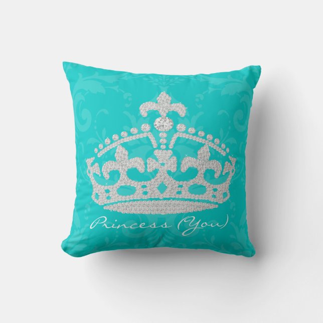 Cojín Decorativo Princesa Crown Pillow del diamante del damasco de (Anverso)