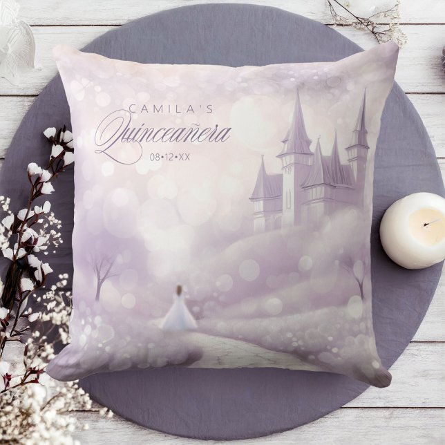 Cojín Decorativo Princesa de cuento de hadas V2 Quinceanera Lavende (Subido por el creador)