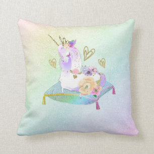 Cojín Decorativo Princesa Diva Iridescent Rainbow Pastel del