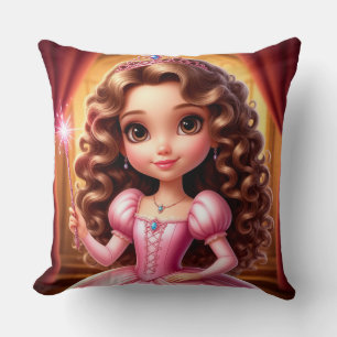 Cojín Decorativo Princesa encantadora con vestido rosa