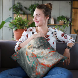 Cojín Decorativo Princesa etérea en un jardín de fantasía