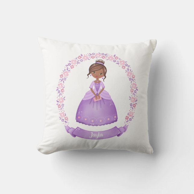 Cojín Decorativo Princesa étnica malva personalizada (Anverso)