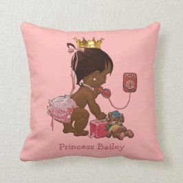 Cojín Decorativo Princesa étnica personalizada en el Oso de peluche