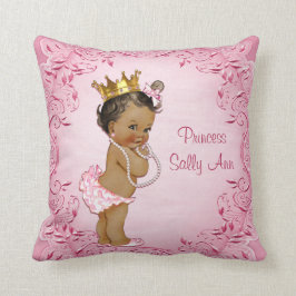 Cojín Decorativo Princesa Étnica Personalizada Rosa Glamoroso