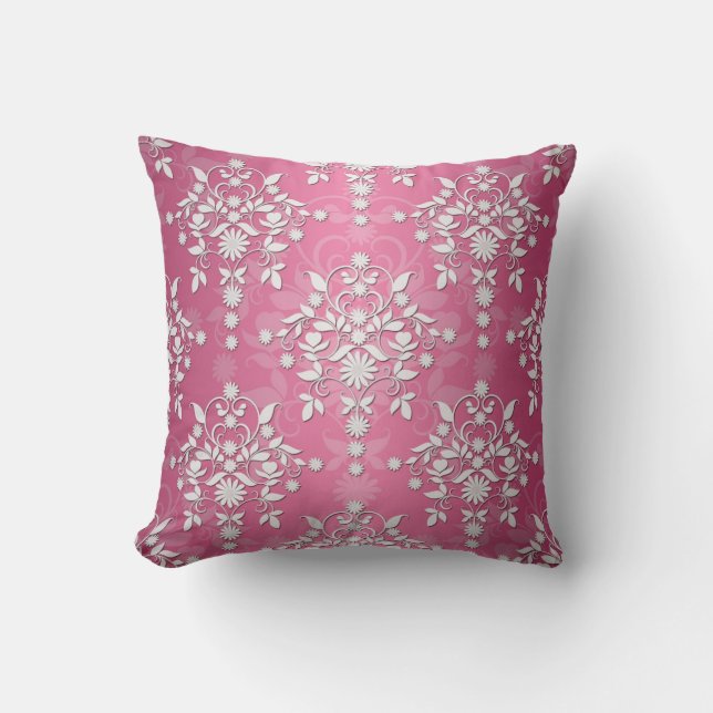 Cojín Decorativo Princesa Femenina Rosa Damasco Daisy (Anverso)