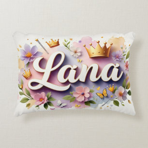 Cojín Decorativo Princesa Floral Personalizada Nombre 