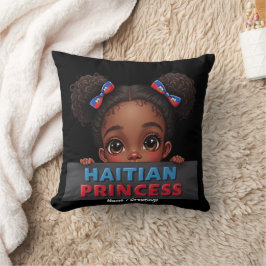 Cojín Decorativo Princesa haitiana por el Día de la Bandera America