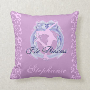 Cojín Decorativo Princesa Pink/figura patinador púrpura del hielo