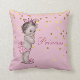 Cojín Decorativo Princesa rosada Baby Gold Confetti del vintage