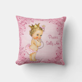 Cojín Decorativo Princesa rubia personalizada Glamorous Pink