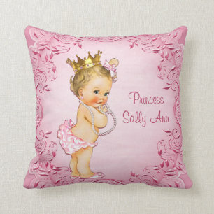 Cojín Decorativo Princesa rubia personalizada Glamorous Pink