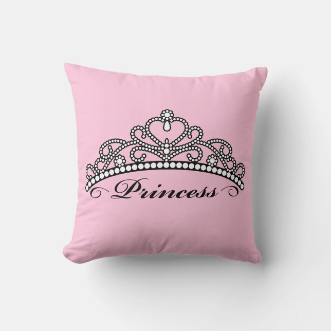 Cojín Decorativo Princesa Tiara Pillow (fondo rosado) (Anverso)