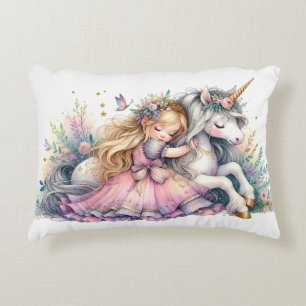 Cojín Decorativo Princesa Unicornio Pastel Cuento de Hadas Fantasía