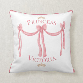 Cojín Decorativo Princess Pink Name Gold Crowne Satin Girly