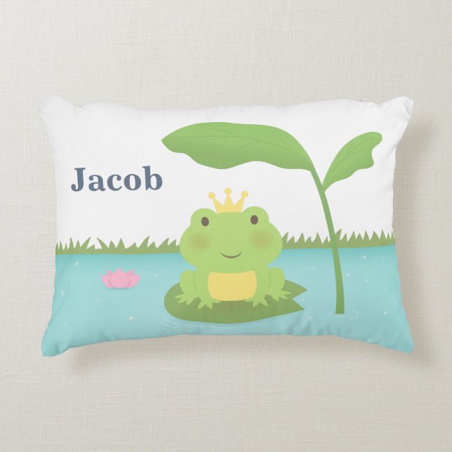 Cojín Decorativo Príncipe Rana Adorable para la Decoración de la Al (Anverso)