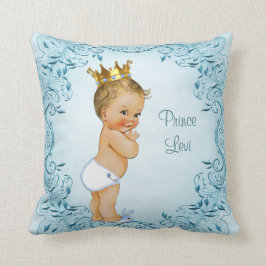 Cojín Decorativo Príncipe rubio personalizado Blue Leaves
