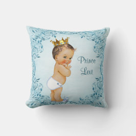 Cojín Decorativo Príncipe trigueno personalizado Blue Leaves