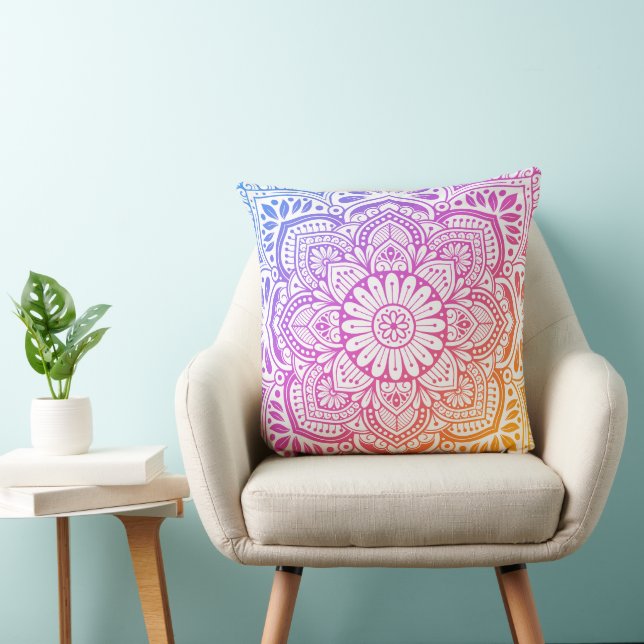 Cojín Decorativo Prism Flower Mandala Throw Pillow (Silla)