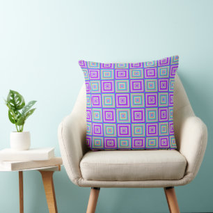 Cojín Decorativo Prisma cuadrado Blue Ecru Lilac Purple Magenta Gol