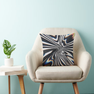 Cojín Decorativo Prisma de Arte de Línea Distorsionada con Efecto d