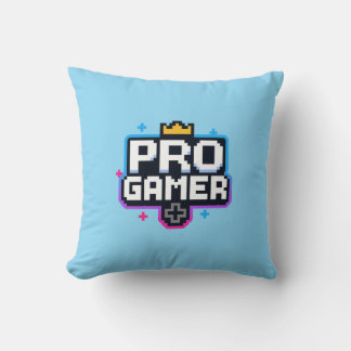Cojín Decorativo PRO GAMER — Insignia de 8 bits de arte de píxeles