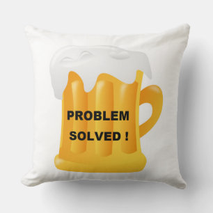 COJÍN DECORATIVO "¡PROBLEMA RESUELTO!" JARRA DE CERVEZA