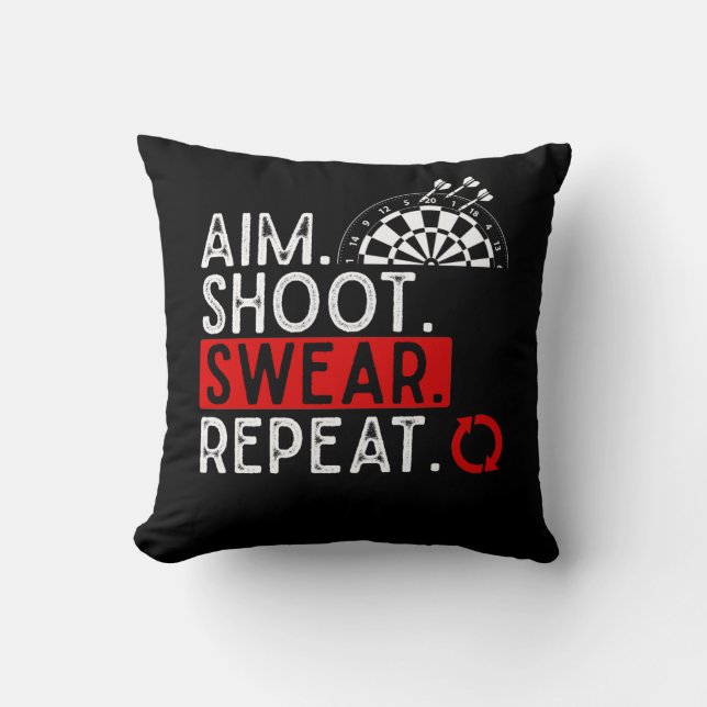 Cojín Decorativo Problemas de Dardos humorísticos Hobby Dart P (Anverso)