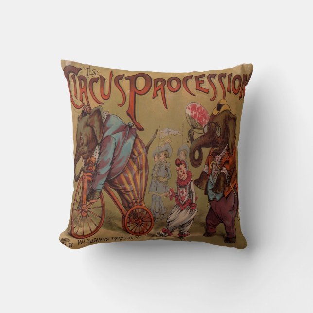 Cojín Decorativo Procesamiento de circo (Anverso)