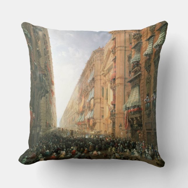 Cojín Decorativo Procesión de Corpus Christi adentro vía Dora (Anverso)