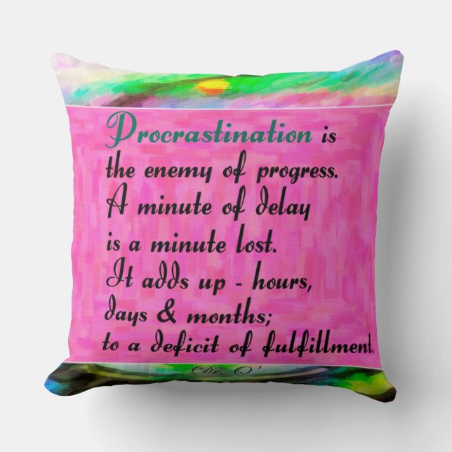 Cojín Decorativo Procrastinación (Anverso)