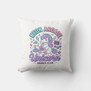Cojín Decorativo Producto Gr de estilo retro de unicornio de neón d