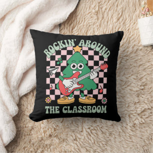 Cojín Decorativo Profesor Groovy de Navidad Rockeando Alrededor Del