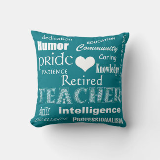 Cojín Decorativo Profesora jubilada Orgullo-Corazón blanco+Personal
