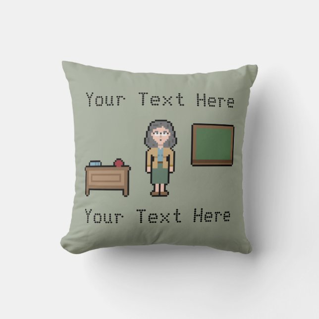 Cojín Decorativo Profesora personalizado Pixel (Anverso)