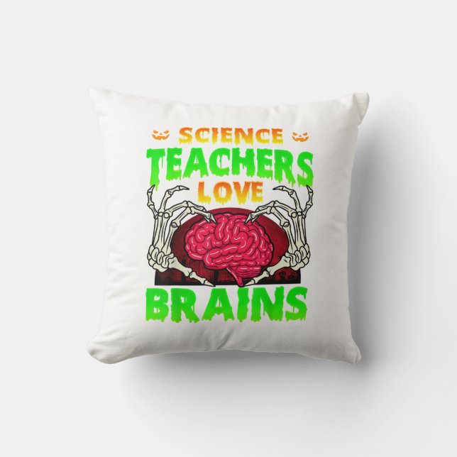 Cojín Decorativo Profesores Brains Skeleton Halloween (Anverso)