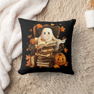 Cojín Decorativo Profesores de Halloween de calabaza lectora de lib